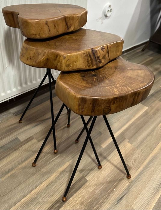 Produs Nou; Masuta; Lemn masiv de fag; Masa; Masute picioare metalice