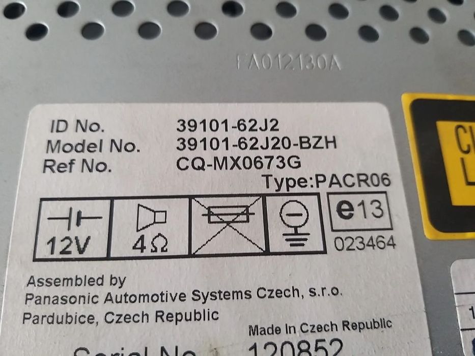 Radio cd player mp3 suzuki swift 3 mz ez 3910162j2 3910162j20bzh