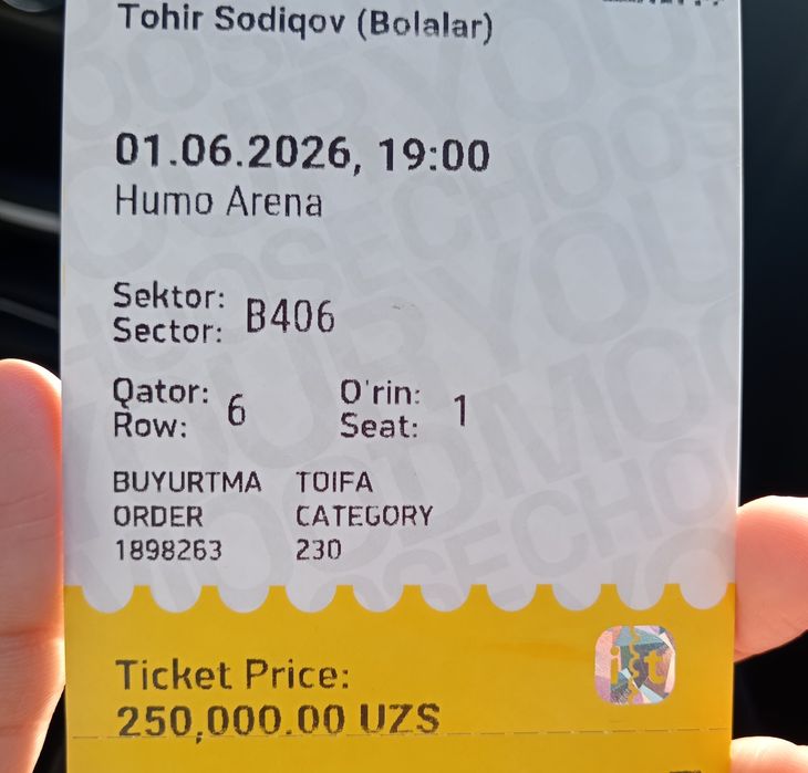 Yana 8 ta bilet bor