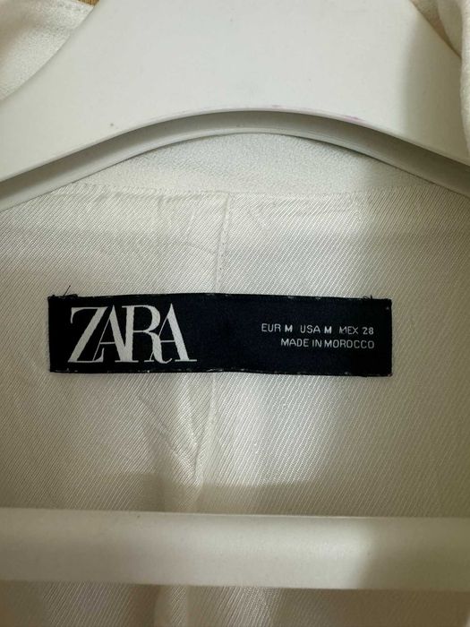 Sacou lung Zara M - femei - alb ivory NOU