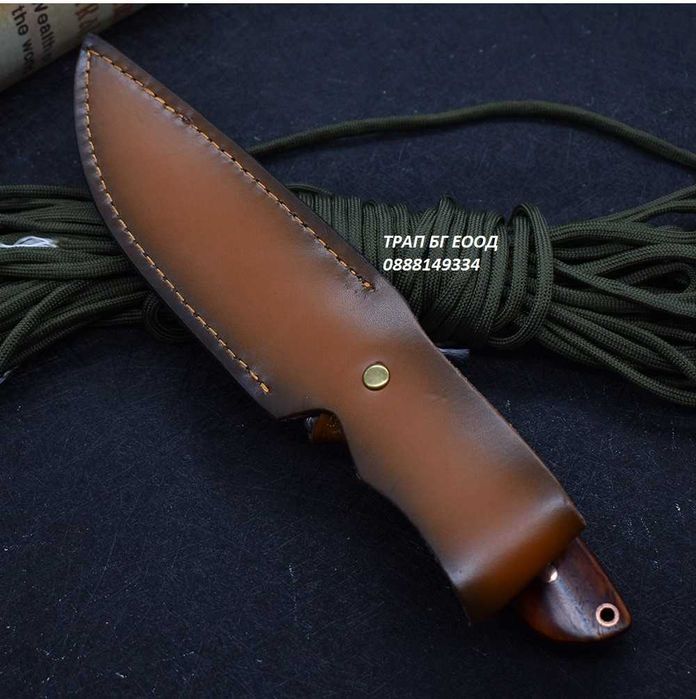 Ловен нож с кания от ествествена кожа HTWM-76 Full Tang