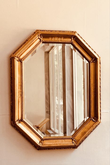 Винтидж златно огледало • Барок / Нео-барок • Фасетирано стъкло