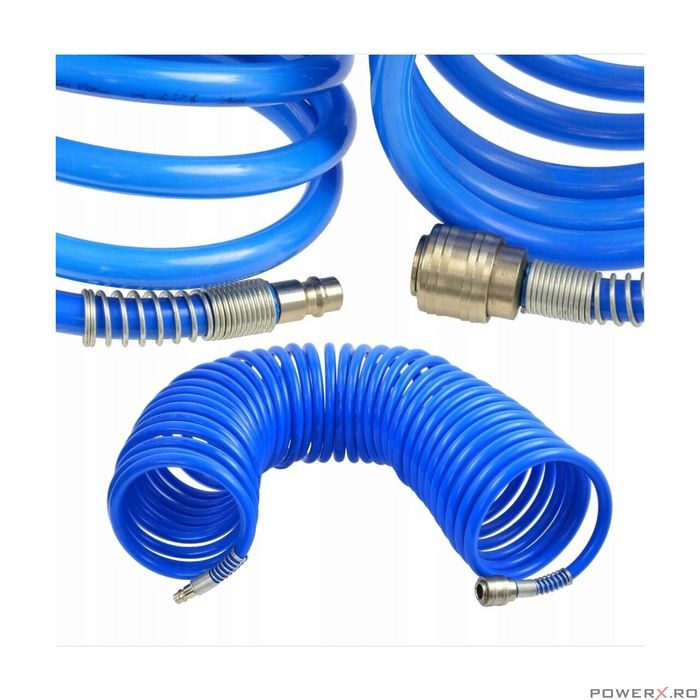 Furtun compresor spiralat albastru 25M