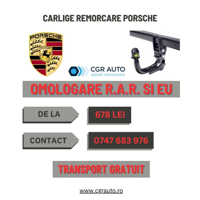 Carlige remorcare Porsche - 5 Ani Garantie