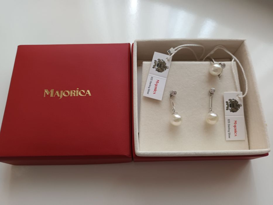 Set cercei și inel argint cu perle Majorica