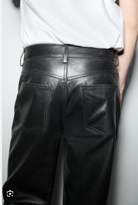 Панталон Zara, естествена кожа . Размер М