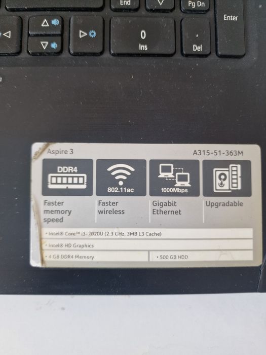 Нерабочий ноутбук Acer