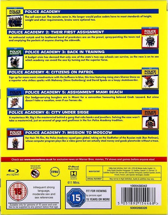 Set box blu ray colecția POLICE ACADEMY