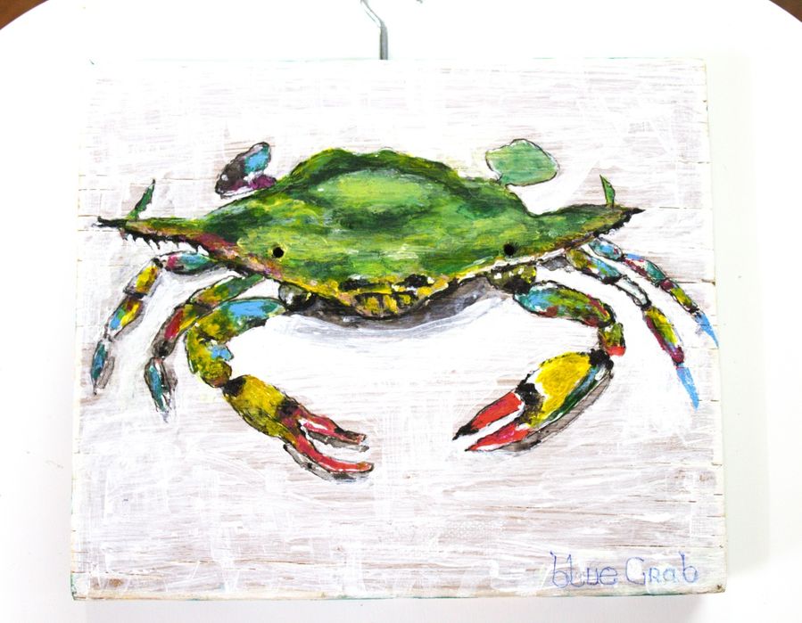 Картины на спине дерева , выполненные акрилом