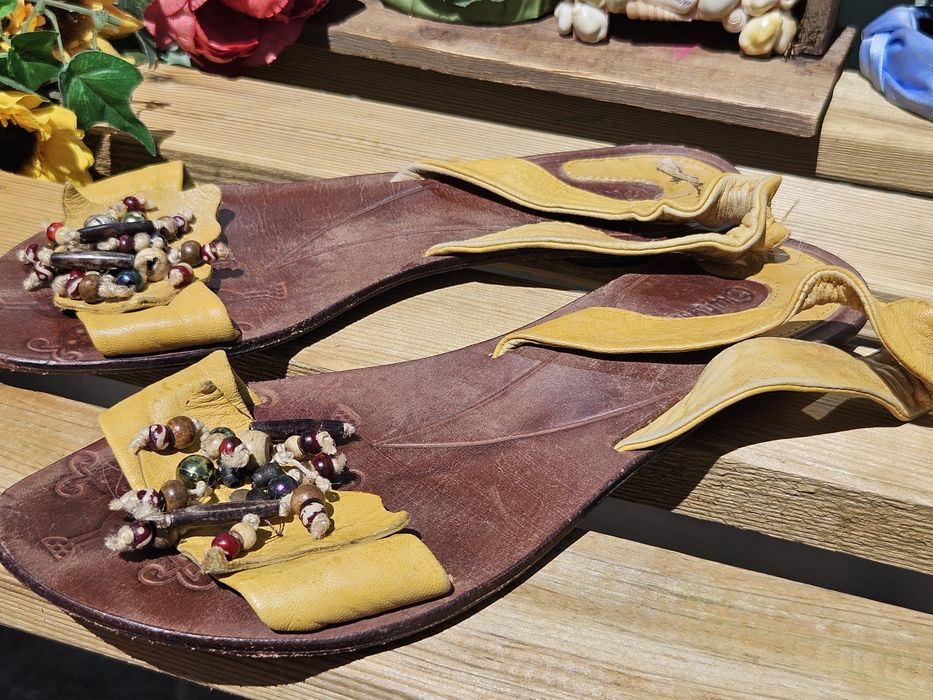 Why Not жълти сандали от кожа N41