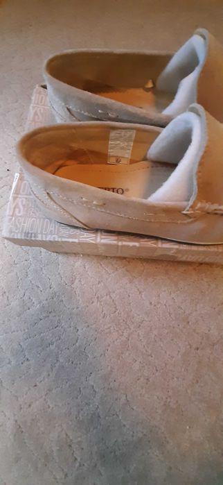 Mocasini piele întoarsă damă/bărbați bej, Alberto Toressi, măsura 40