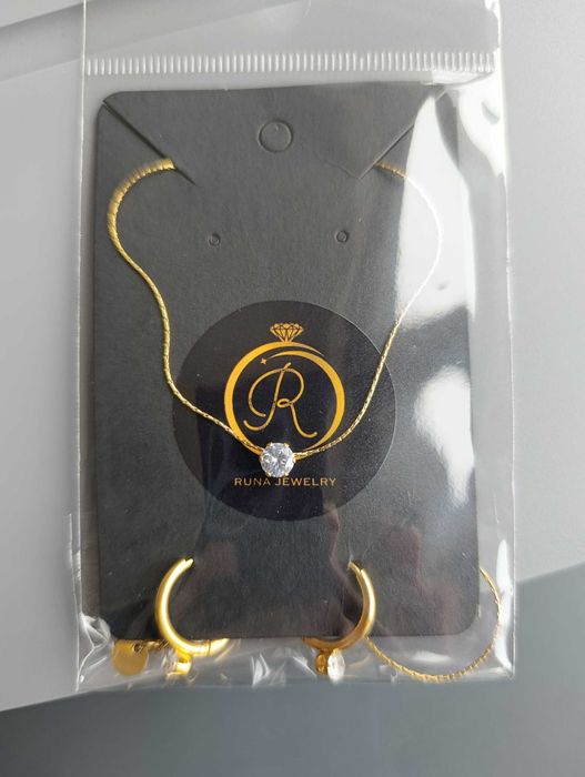 Обеци и колие комплект от хипоалергенна стомана