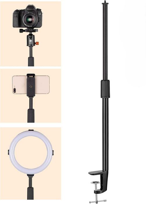 TARION Стойка за ринг лампа регулируема височина от 35 до 62 см