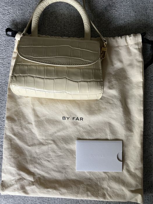 By Far mini croco cream bag