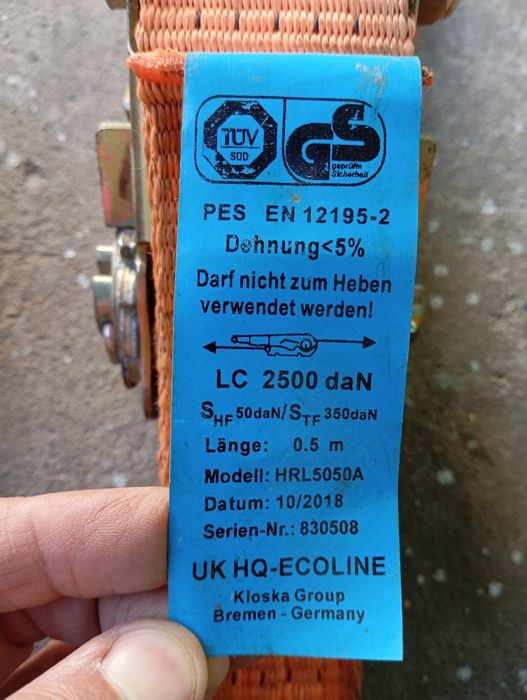 Ремень стяжной с храповиком