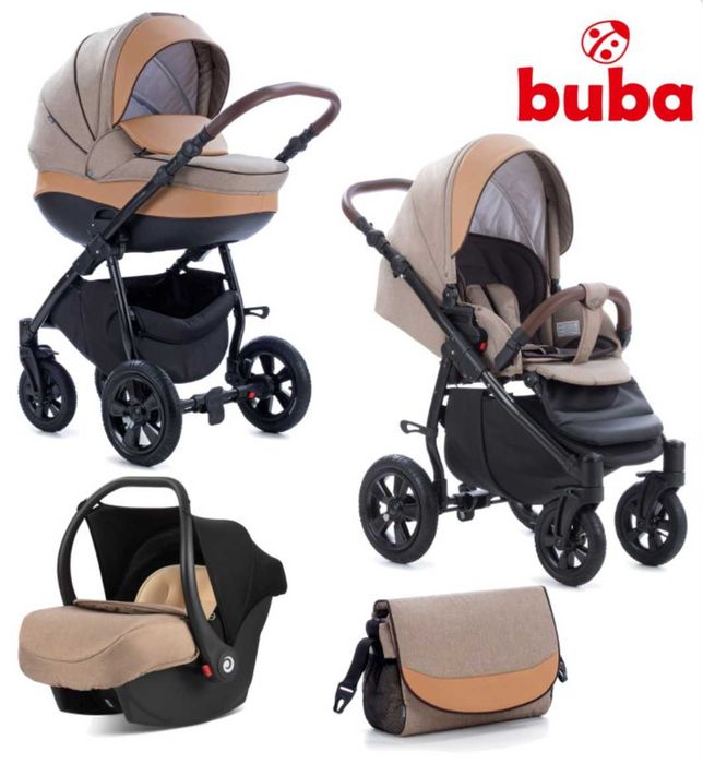 Бебешка количка- Buba Forester (бежов цвят)