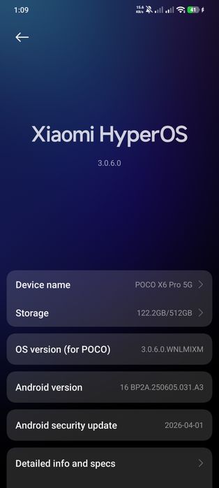 Poco x6 pro 12+12/512