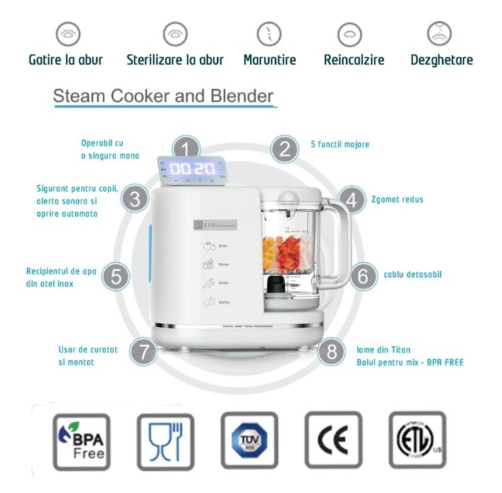 Aparat de gatit cu aburi CLD-CareLoveDevotion