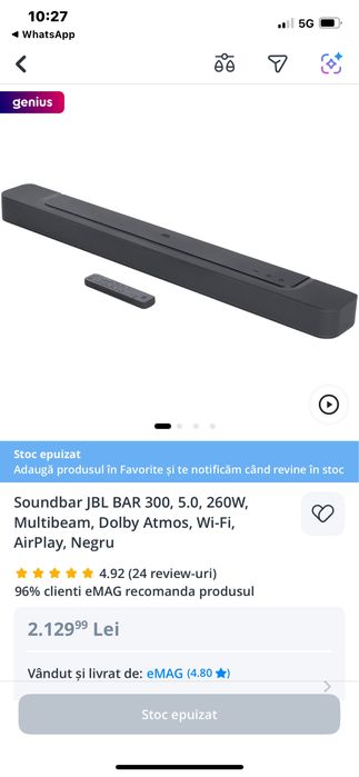 Soundbar jbl BAR300