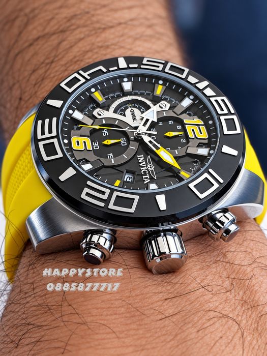 INVICTA Pro Diver Yellow strap 50 mm,. Инвикта нов мъжки часовник