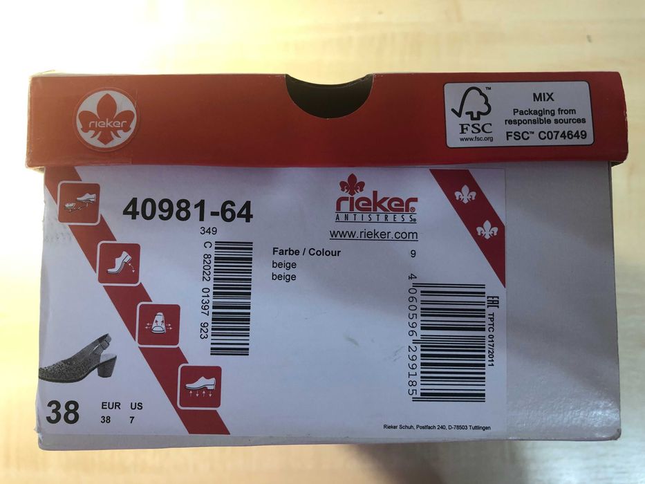 Sandale dama, Rieker, piele naturală, bej, noi + Livrare Gratis!