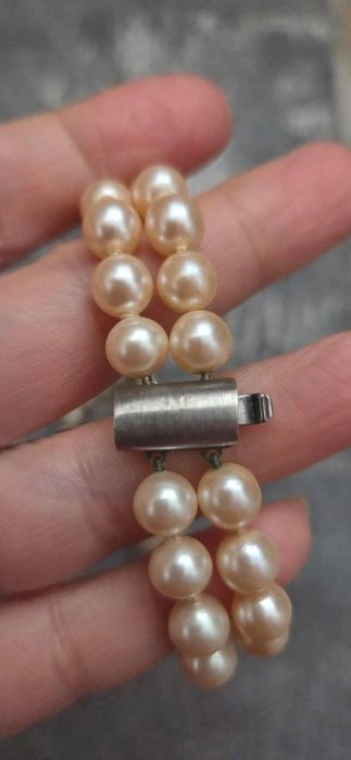 Colier dublu din argint si perle de Mallorca