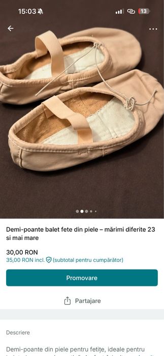 Papucei balet fete/ fetite bebe 23/24/25
