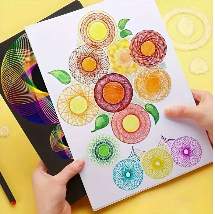 Set 22 de piese pentru desen, Jucărie educativă caleidoscop, colorare