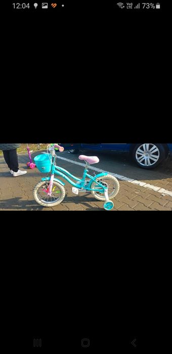 Bicicleta pentru fetite  Moni Space Tourism 14 inchi , turquoise stare buna mici zgarieturi
