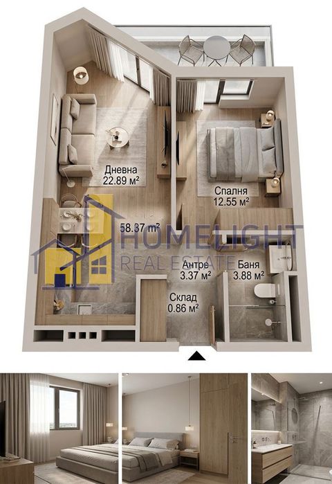 Двустаен апартамент в кв. Банишора