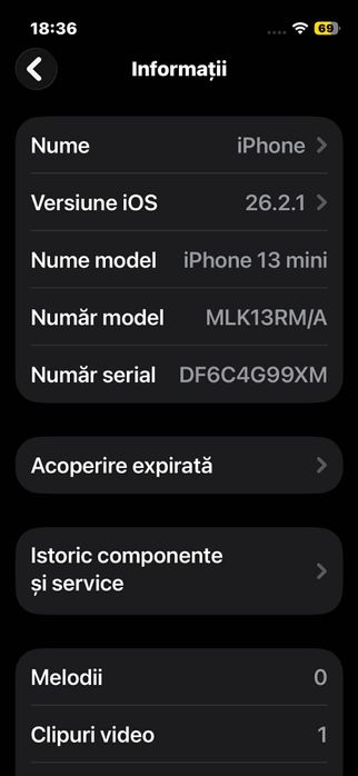 iPhone 13 mini 128GB Starlight (Alb) – Funcționează perfect