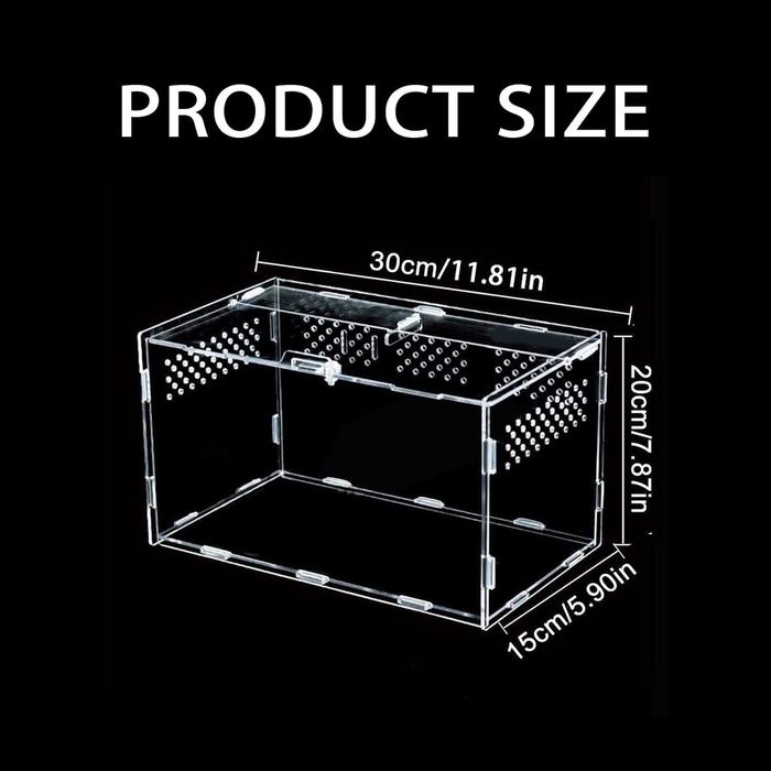 Акрилен терариум за насекоми и влечуги 30 x 20 x 15 см – анти-бягство!