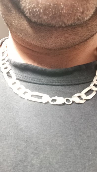 Cruce+lanț, masive, argint 925