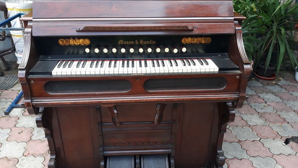 Harmonium Mason&Hamlin Orgă de biserică pianină mecanică cu pedale