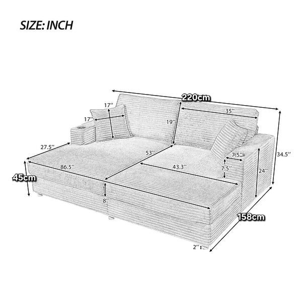 NOU Sofa catifea, cu suport pahare si port USB