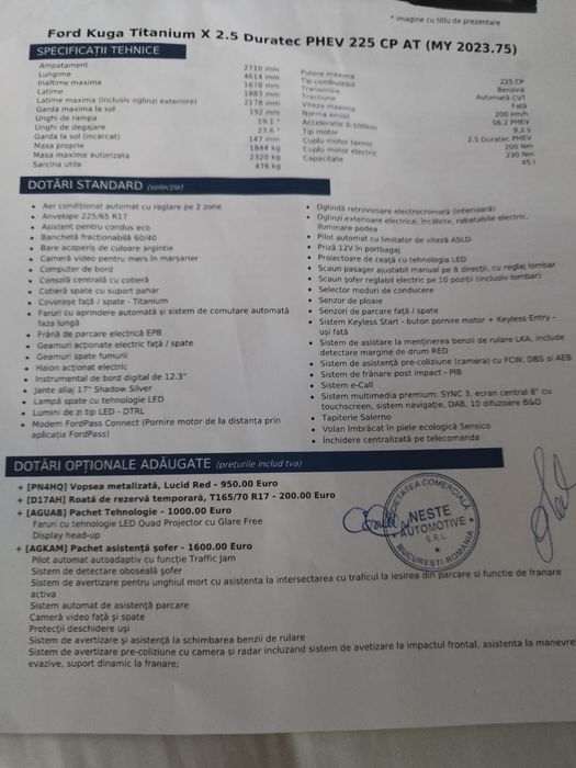 Ford Kuga Titanium x 225CP plug in hibrid