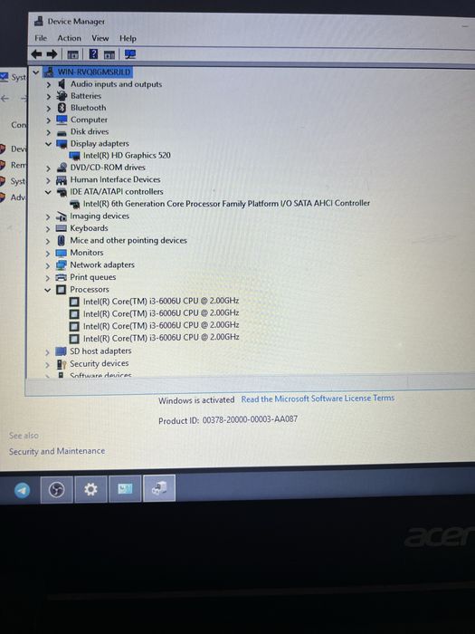 Noutbook acer extensa 2540
