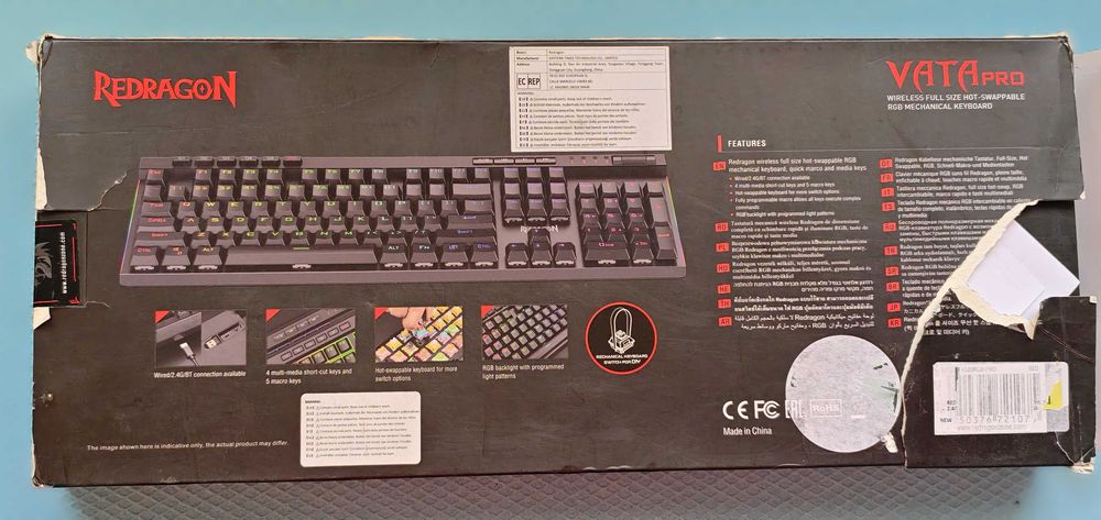 Гейминг механична клавиатура Redragon VATA Pro K580.