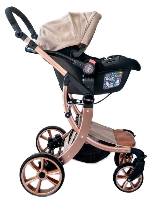 Carucior de copii 3 in 1 Visoli Gold