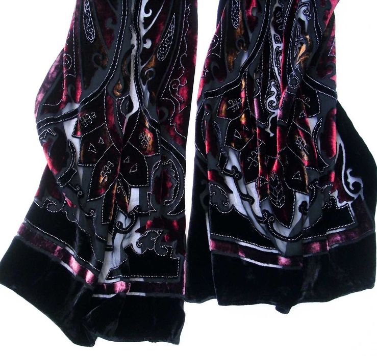 Луксозен дамски шал коприна кадифе 180 х 50см