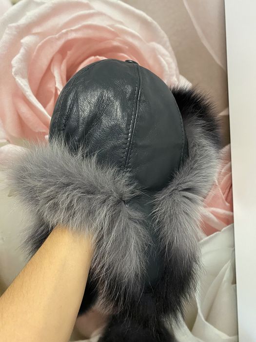 Ушанка чернобурка женская