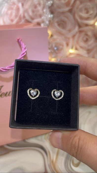 Сережки сердечки золотые