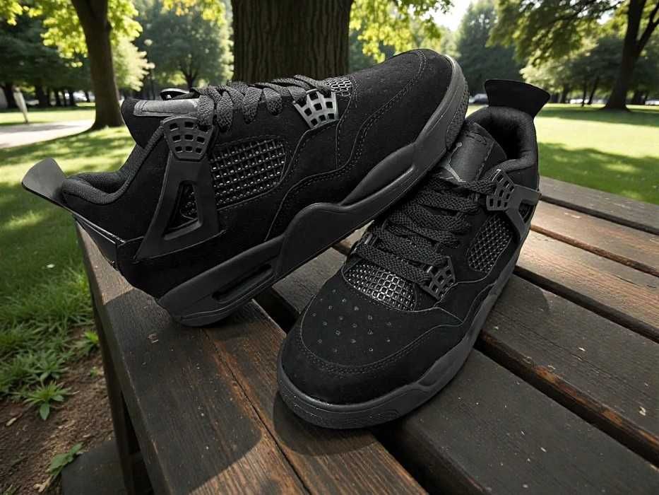 Adidasi Jordan 4 Retro Black Cat - Adidasi Fete Baieti