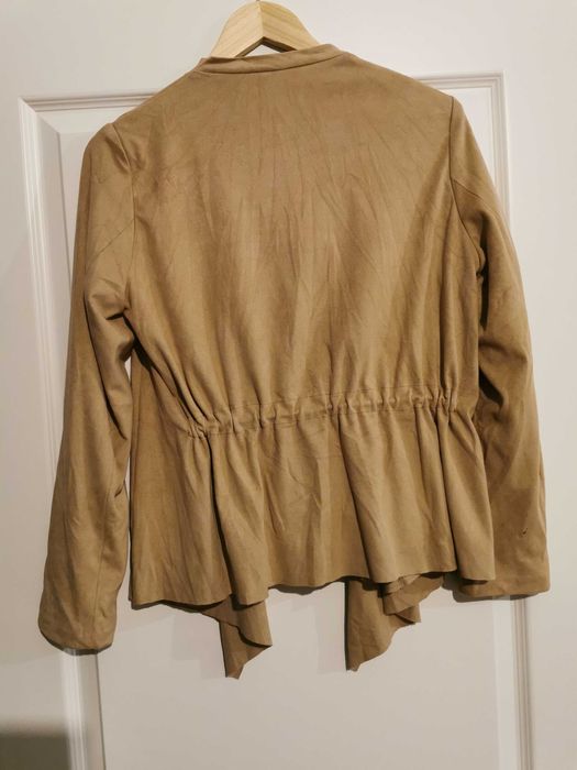 Cardigan ZARA din material tip piele întoarsă sintetica, elastic