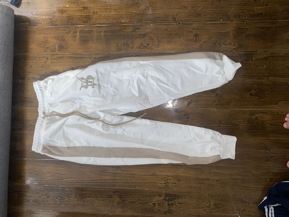Pantaloni Made By Society albi marimea M