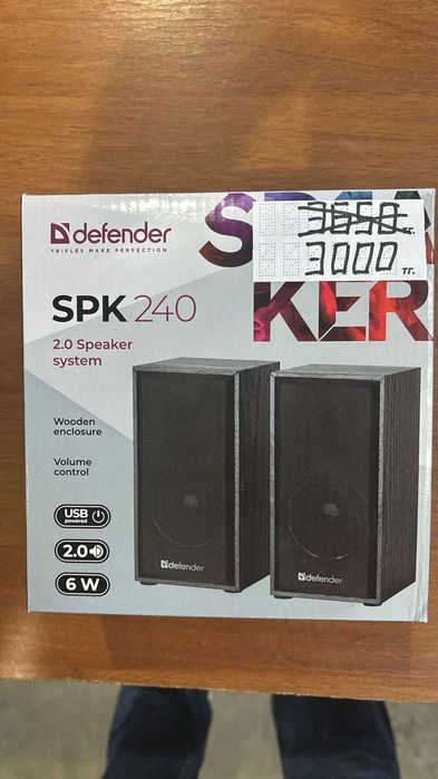 Компактная акустика 2.0 Defender SPK-240 черный