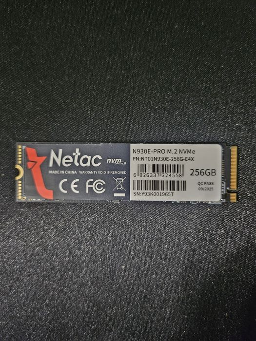 SSD NVME 256GB Netac, новый