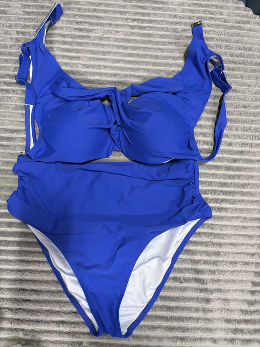 Costum de baie, din doua piese. Albastru. L.