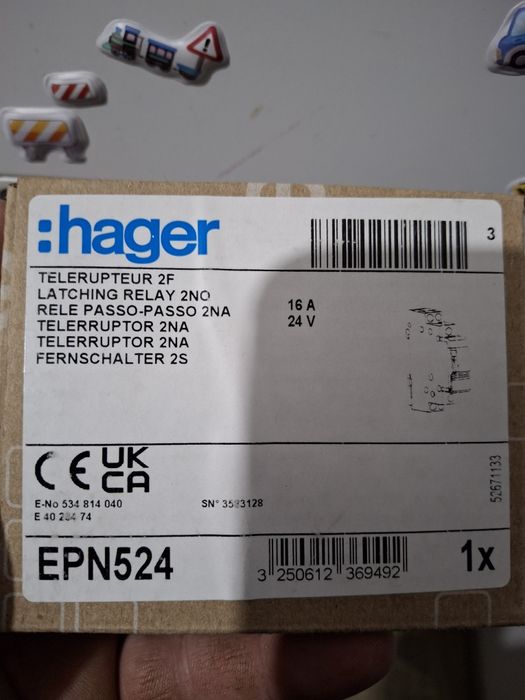 Teleruptor 24V/16A, 2ND Hager EPE524