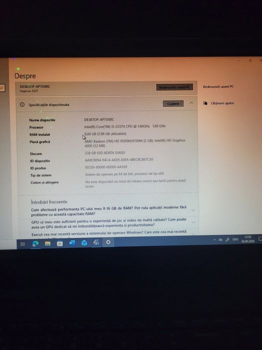 Laptop dell inspiron
